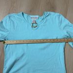 Serengeti Catalog Blue 3/4 Sleeve Top with Gold Ring Detail Women's Size M Size M Photo 3