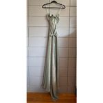 Women's Dana Foley NYC Strapless Long Maxi Tie Tube Blue Green Evening Gown sz M Size L Photo 3