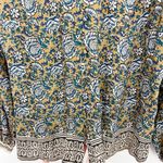 Faherty Fairfield Border Naomi Blouse Top Button Front Size Medium Photo 6