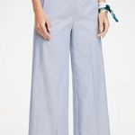 Ann Taylor Wide Leg Crop Pants Sz 10 Marina Culottes Light Blue Photo 0