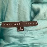 Antonio Melani  Teal Silk Slip Dress Beaded Empire Waist Size 6 Photo 4