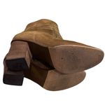 Saint Laurent  Tan Light Brown Suede Ankle Bootie Heel Shoes 39 Photo 7