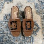 Sam Edelman Brown Suede Slide Platform Sandals with Tortoise Buckle Size 8 Photo 2