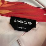 Bebe Long Sleeve Natalie Dress Royal Palm Floral Tropical Bell Sleeve 14 NO BELT Photo 2