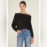 NWT Marissa Webb So Relaxed Off the Shoulder Sweatshirt Black Sz XS $245 Photo 2