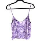 Ganni  Womens Heavy Satin Floral Camisole Top Purple 36 Photo 1