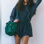 Free People Movement NWT FP Movement Such A Flirt Romper in Midnight Navy $98 Retail Photo 3