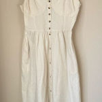 Rollas Eve Linen Dress Salt Size Medium White Photo 0