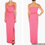 Julia Jordan  Cowl Neck Belted Satin Maxi Dress Hot Pink‎ 10 Photo 1
