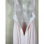 Azazie NWT  Alva Bridesmaid Dress Blushing Pink Maxi Length High Slit V Neck 2 Photo 7