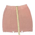 Mable Julia Distressed Raw Hem Knit Sweater Mini Skirt in Salmon Size Medium Pink Photo 7