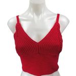 Hollister Red Sleeveless Knit Crochet Cami Camisole Bralette Crop Tank Top Sz XL Photo 0