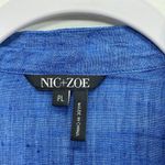 Nic+Zoe  Women’s Petite Large Linen Blue 3/4 Button Down Top Blouse Breathable Photo 1