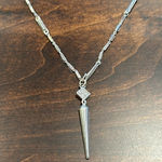 None Silver necklace with spike pendant 16” drop, no clasp Photo 0