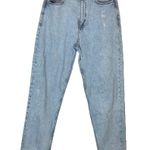 ZARA Straight Jeans Mom High Rise Rigid Denim Light Wash Distressed 6 Photo 1