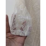 Mudd  Women's Top Blouse Lace Lined Cold Shoulder Key Hole Back Ivory Size Medium Photo 7