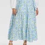 Who What Wear  hydrangeas print wrap maxi skirt ruffle tiered midi plus floral Photo 1