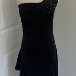 Ruby Rox Y2K BLACK  ONE SHOULDER RHINESTONE FAIRY MIDI DRESS Photo 0