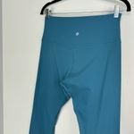Lululemon  Align High Rise Crop Leggings Sz 10 Blue Green Nulu Photo 12