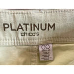 Chico's  00 Size US 2/XS Platinum Ankle Cropped Jeans‎ Yellow Green Mid Rise Denim Photo 2