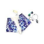 LF new into π Festival Hibiscus Print Chiffon Short π Jewel Tone Blue Purp π 6 Photo 11