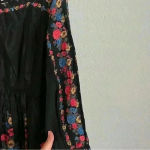 Free People  Age‎ Of Aquarius Boho Black Floral Mini Dress Size 2 NWT Photo 7