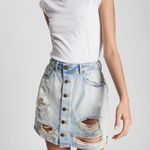 One Teaspoon viper high waist button mini destructed denim skirt size 26 Photo 1