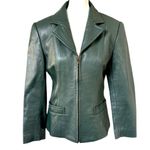 VERY RARE VTG FRANCO DIMARCO VERONA TEAL GREEN LEATHER JACKET‎ MEDIUM EUC Photo 3