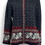 Cambridge Dry‎ Goods Black and Red Cardigan Sweater Size L Photo 0