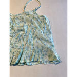 Abound ‎ Floral Ruffle Cami Top Medium Green Blue Sleeveless Summer Blouse Photo 3