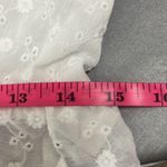 idem Ditto  White Eyelet Floral Crop Top Small Peplum Ruffle Sleeve Plunge Neck Photo 9