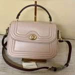 Coach Marlie Top Handle Satchel In Colorblock With Border Quilting | NWT - Mauve Photo 11