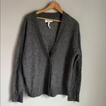 Apiece Apart  SOFTEST TISSUE WEIGHT CASHMERE SILK CARDIGAN IN CHARCOAL MEDIUM Photo 1
