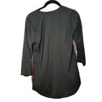 EXPRESS  Plaid 3/4 Sleeve Blouse V-Neck Quarter Zip Size Small Holiday Christmas Photo 1