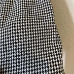 ZARA Black White Houndstooth V Neck Mini Dress Womens Sz XS Long Sleeve Photo 4