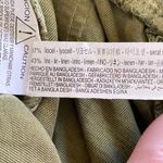 ZARA Khaki Green Linen Blend Pants High Rise Joggers Size Medium Olive Pockets Photo 6