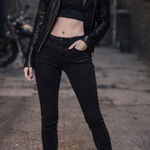 Current/Elliott  Black Low Rise Skinny Jeans Size 25 | Goth Grunge Moto Biker Photo 0