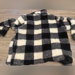 Knox Rose Black and White Plaid Sherpa Hoodie Photo 4