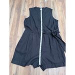 A New Day ‎ Linen Blend Wrap Romper Black Sleeveless Women's Size L Photo 7