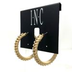 INC  raffia & CZ hoop earrings, NWT Photo 2