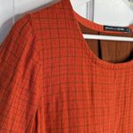 Gudrun Sjoden Organic Cotton Dress In Rust Checker Plaid W2028 Sz S Orange Photo 2