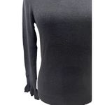 White House | Black Market WHBM Black Long Sleeve Ruffle Trim Blouse Top Size XS Photo 4