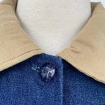 Vintage 90s Embellished Jean Jacket Beaded Denim Corduroy Sleeve Womens XL Blue Photo 4