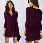 Topshop  Ribbed Wine Wrap Dress Long Sleeves Photo 3