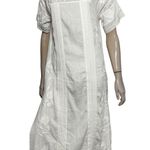 ZARA  Women’s Size M White Lace Square Neck Embroidered Gauzy Midi Dress Photo 2