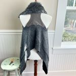 Kaufman Franco Carbon Faux Fur Vest Collar Gray Knit Sleeveless Vest Photo 5