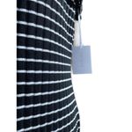 1. State Striped Black and White Stripe Open Shoulder Sheath Dress Large NWT Photo 4