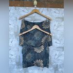 AVERIE Crop Top And Skort Set Nori Dandelions Print On Black size XXL Green Photo 4