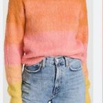 Free People Autumn Sky Combo Gradient Sweater Orange Pink Yellow Colorblock Photo 2