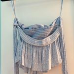 Blue Floral Cropped Top Photo 3